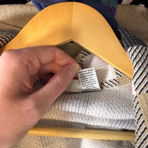 Classic Elements Woman Plaid Flannel Button Shirt Neutral Check 1X Soft Autumn - Picture 4 of 9